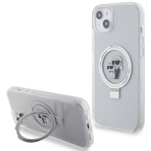 Etui KARL LAGERFELD Ring Stand do Apple iPhone 14 Plus/15 Plus Biały