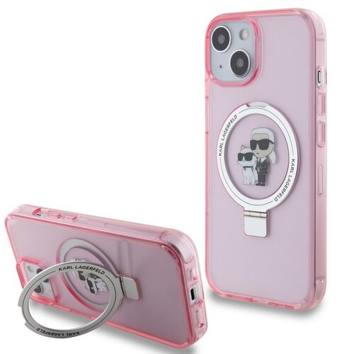 Etui KARL LAGERFELD Ring Stand do Apple iPhone 14 Plus/15 Plus Różowy