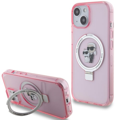 Etui KARL LAGERFELD Ring Stand Karl&Choupettte MagSafe do Apple iPhone 13/14/15 Różowy