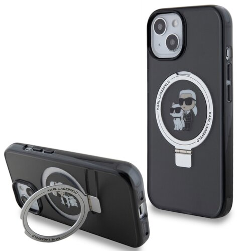 Etui KARL LAGERFELD Ring Stand do Apple iPhone 14 Plus/15 Plus Czarny