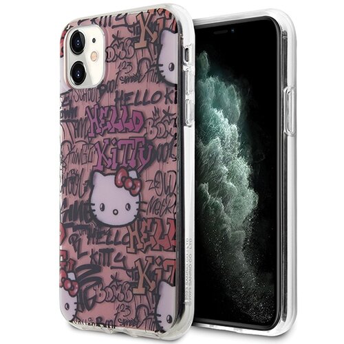 Etui HELLO KITTY IML Tags Graffiti do Apple iPhone 11/Xr Różowy