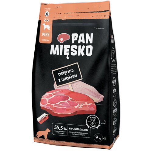 Karma dla psa PAN MIĘSKO Cielęcina z Indykiem XL 9 kg