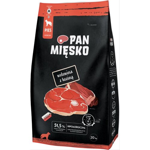 Karma dla psa PAN MIĘSKO Wołowina z koziną 20 kg