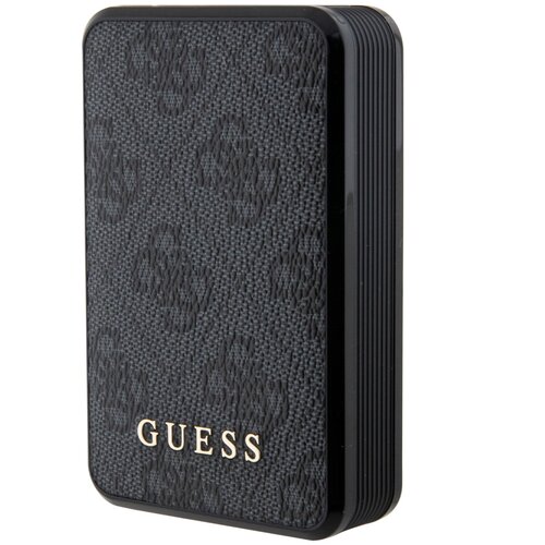 Powerbank GUESS 4G Leather Metal Logo 10000 mAh 18W Czarny
