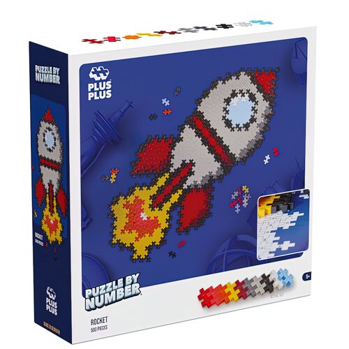 Klocki plastikowe PLUS-PLUS Puzzle by number Rakieta 014-3930