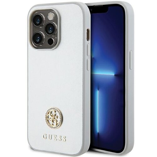 Etui GUESS Strass Metal Logo do Apple iPhone 15 Pro Max Srebrny
