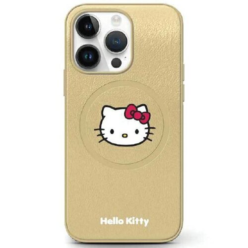 Etui HELLO KITTY Leather Kitty Head do Apple iPhone 14 Pro Złoty