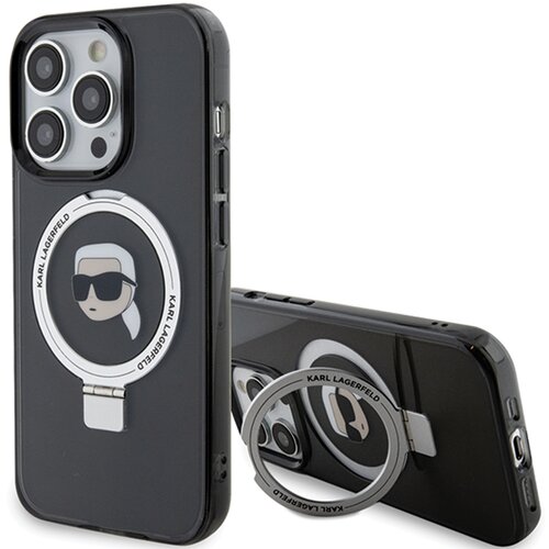 Etui KARL LAGERFELD Ring Stand do Apple iPhone 15 Pro Czarny