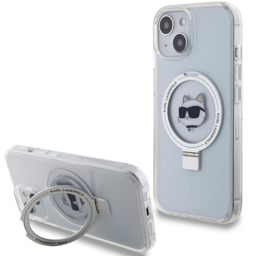 Etui KARL LAGERFELD Ring Stand Choupette Head Magsafe do Apple iPhone 13/14/15 Biały