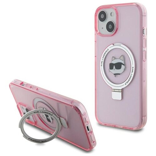 Etui KARL LAGERFELD Ring Stand Choupette Head MagSafe do Apple iPhone 13/14/15 Różowy