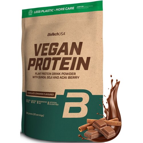 Odżywka białkowa BIOTECH Vegan Protein Czekoladowo-cynamonowy (500 g) Bez cukru