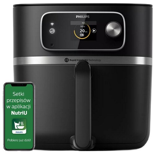 Frytkownica beztłuszczowa PHILIPS Ovi Smart 2.0 XXL HD9880/90 Air Fryer (Wi-Fi) z aplikacją i termometrem