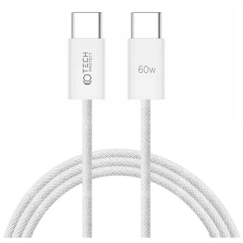 Kabel USB-C - USB-C TECH-PROTECT UltraBoost PD60W 3A 2 m Biały