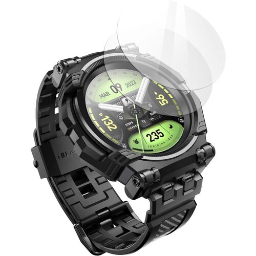 Pasek SUPCASE Iblsn Armorbox do Galaxy Watch 6 Classic (47 mm) Czarny + Szkło