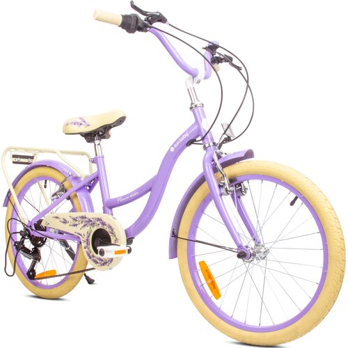 Rower dziecięcy SUN BABY Flower bike 20 cali dla dziewczynki Lawendowy