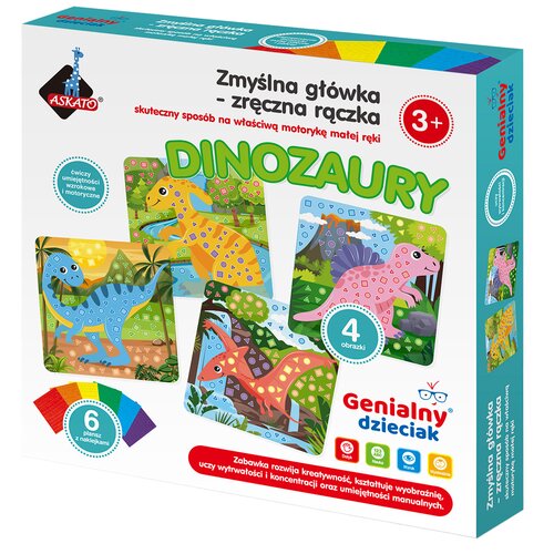 Zestaw kreatywny ASKATO Genialny dzieciak Zmyślna główka - zręczna rączka Dinozaury 122779