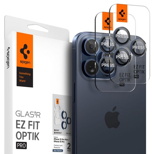 Szkło hartowane na obiektyw SPIGEN Optik.Tr Ez Fit do Apple iPhone 14 Pro/Pro Max/15 Pro/15 Pro Max Niebieski (2 szt.)