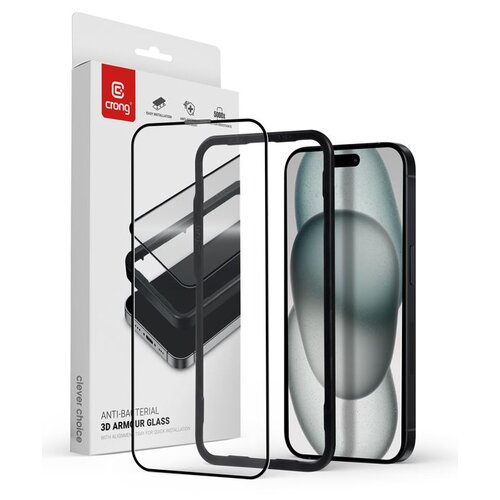 Szkło hartowane CRONG Anti-Bacterial 3D Armour Glass do Apple iPhone 15/16