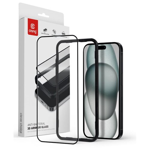 Szkło hartowane CRONG Anti-Bacterial 3D Armour Glass do Apple iPhone 15 Plus/16 Plus