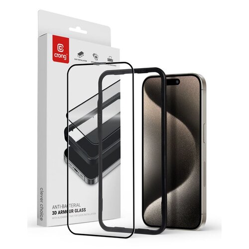 Szkło hartowane CRONG Anti-Bacterial 3D Armour Glass do Apple iPhone 15 Pro