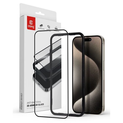 Szkło hartowane CRONG Anti-Bacterial 3D Armour Glass do Apple iPhone 15 Pro Max