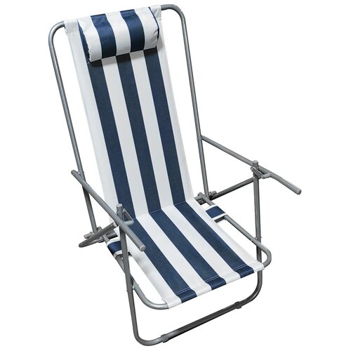 Leżak plażowy PATIO Long Biało-niebieski
