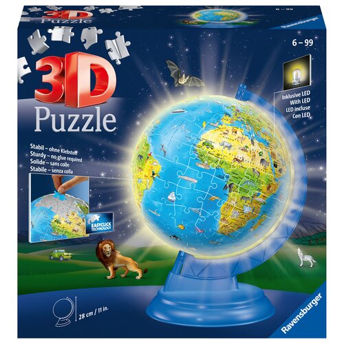 Puzzle 3D RAVENSBURGER Globus podświetlany 11288 (188 elementów)