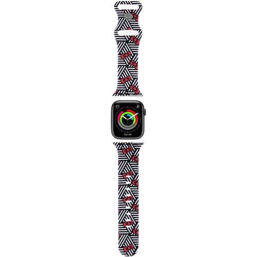 Pasek HELLO KITTY Silicone Bows & Stripes do Apple Watch (38/40/41mm) Czarny