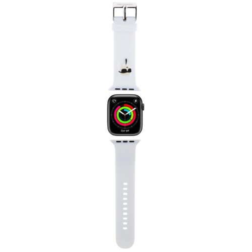 Pasek KARL LAGERFELD 3D Rubber Choupette do Apple Watch (38/40/41mm) Biały
