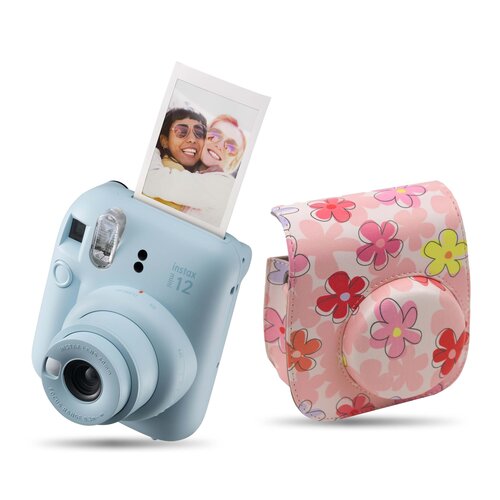 Aparat FUJIFILM Instax Mini 12 Niebieski + Pokrowiec MODUS FujiFilm Instax Mini 12 Flowers