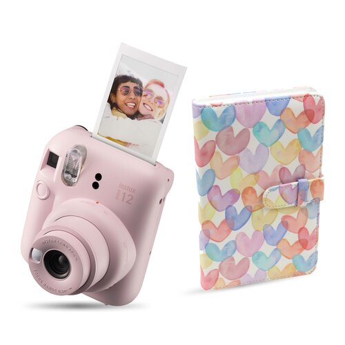 Aparat FUJIFILM Instax Mini 12 Różowy + Album MODUS Instax Mini Hearts T1670 J18