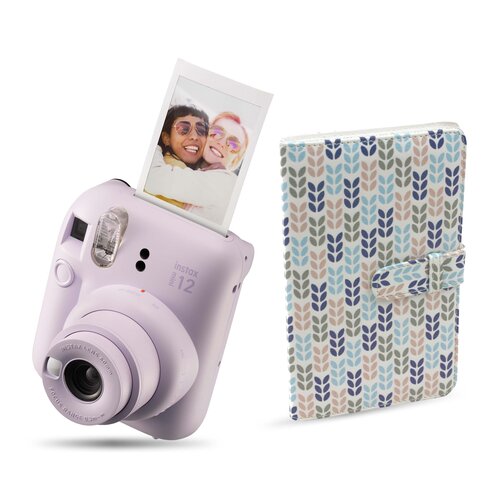 Aparat FUJIFILM Instax Mini 12 Fioletowy + Album MODUS Instax Mini Shapes T4757 J18