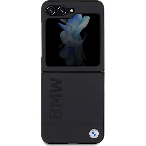 Etui BMW Leather Hot Stamp do Samsung Galaxy Z Flip 5 Czarny