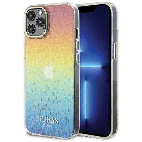 Etui GUESS IML Faceted Mirror Disco Iridescent do Apple iPhone 12/12 Pro Wielokolorowy