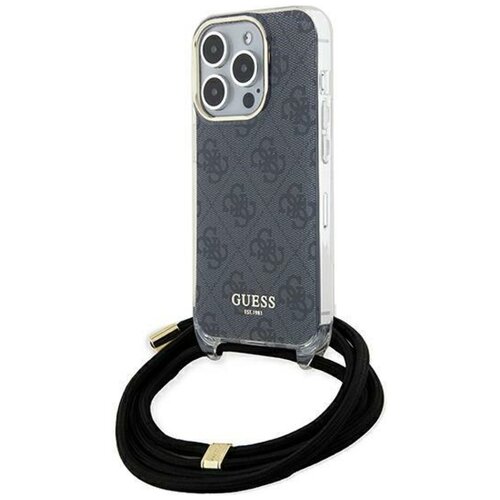 Etui GUESS Crossbody Cord 4G Print do Apple iPhone 15 Pro Czarny