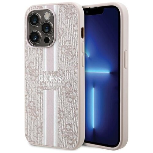 Etui GUESS 4G Printed Stripes MagSafe do Apple iPhone 15 Pro Różowy