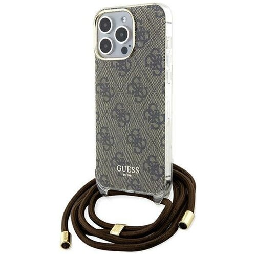 Etui GUESS Crossbody Cord 4G Print do Apple iPhone 15 Pro Max Brązowy