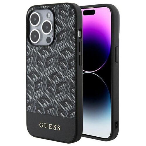 Etui GUESS GCube Stripes MagSafe do Apple iPhone 15 Pro Czarny