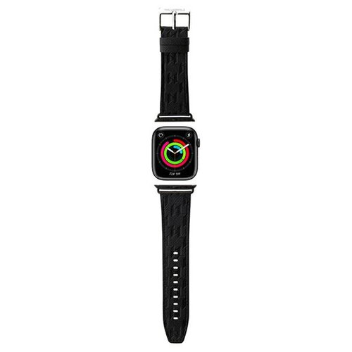 Pasek KARL LAGERFELD Saffiano Monogram do Apple Watch 38/40/41mm Czarny