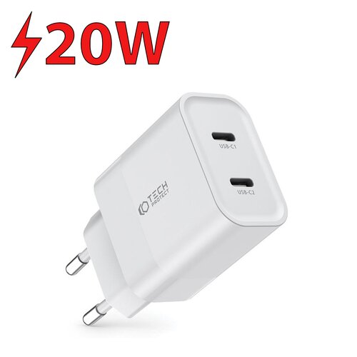 Ładowarka sieciowa TECH-PROTECT C20W PD20W Biały