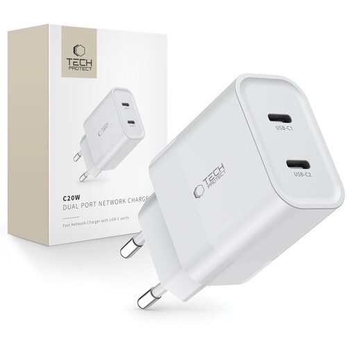 Ładowarka sieciowa TECH-PROTECT C20W PD20W Biały