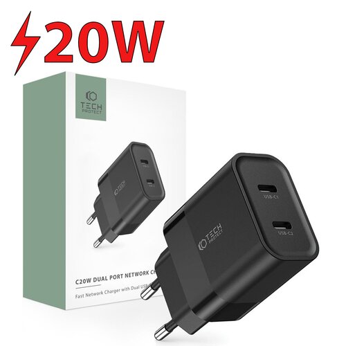 Ładowarka sieciowa TECH-PROTECT C20W PD20W Czarny