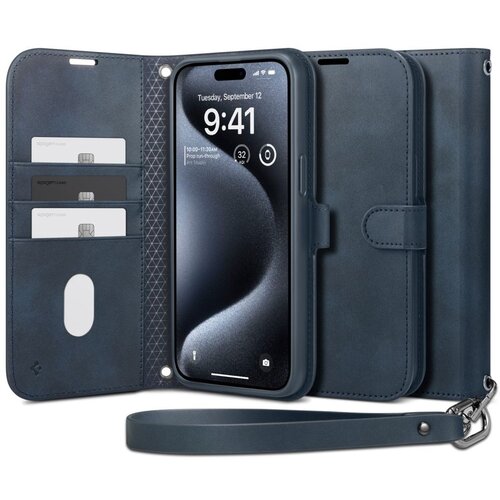 Etui SPIGEN Wallet S Pro do Apple iPhone 15 Pro Niebieski