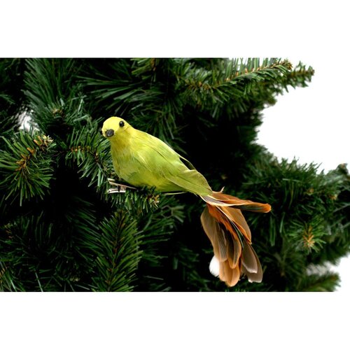 Dekoracja świąteczna SASKA CHRISTMAS Klipie Ptaszek Zielony