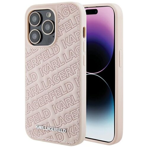 Etui KARL LAGERFELD Quilted K Pattern do Apple iPhone 15 Pro Max Różowy
