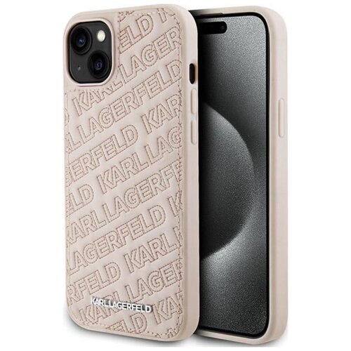 Etui KARL LAGERFELD Quilted K Pattern do Apple iPhone 15 Plus Różowy