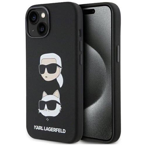 Etui KARL LAGERFELD Silicone Karl & Choupette Heads do Apple iPhone 14 Plus/15 Plus Czarny