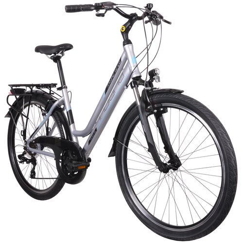 Rower trekkingowy INDIANA X-Road 1.0 D15 26 cali damski Srebrny