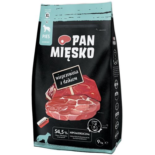 Karma dla psa PAN MIĘSKO Wieprzowina z dzikiem XL 9 kg