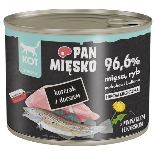 Karma dla kota PAN MIĘSKO Kurczak z Dorszem 200 g